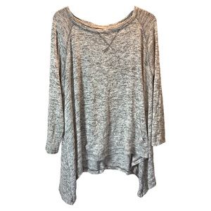 Large Gray Asymmetrical Mossimo Lightweight Sweater Pocket